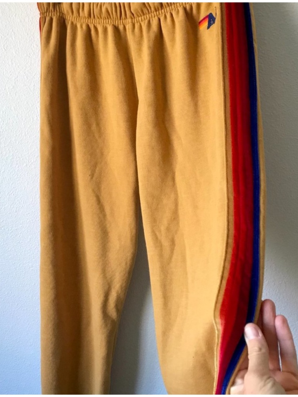 Aviator Nation Velvet Stripe Sweatpants, Medium